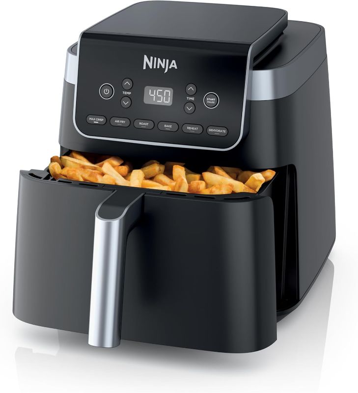 Photo 1 of Ninja Air Fryer Pro XL 6-in-1 with 6.5 QT Capacity, Max Crisp, Air Fry, Air Roast, Bake, Reheat, Dehydrate, Max Crisp Technology with 450F, Nonstick Basket & Crisper Plate, Grey, AF181