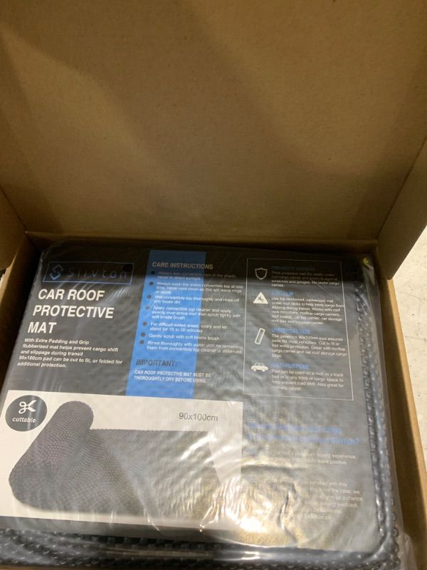 Photo 2 of Siivton Roof Cargo Bag Protective Mat,Non-Slip Roof Rack Pad for Car Roof Bags and Rooftop Cargo Protection (36'' x 39'')