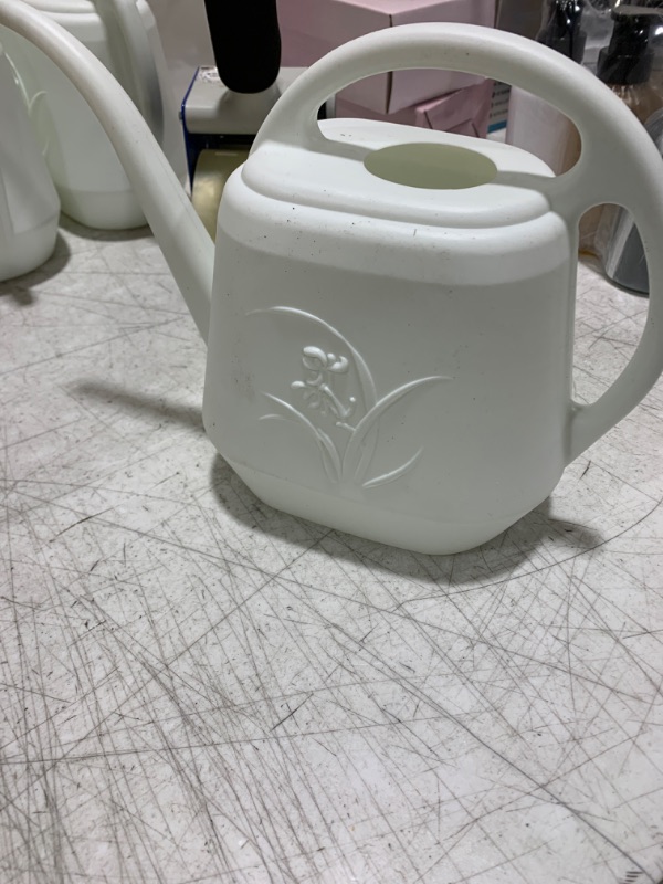 Photo 2 of VKPLITE Plastic Watering Can - 1/2 Gallon - White Color