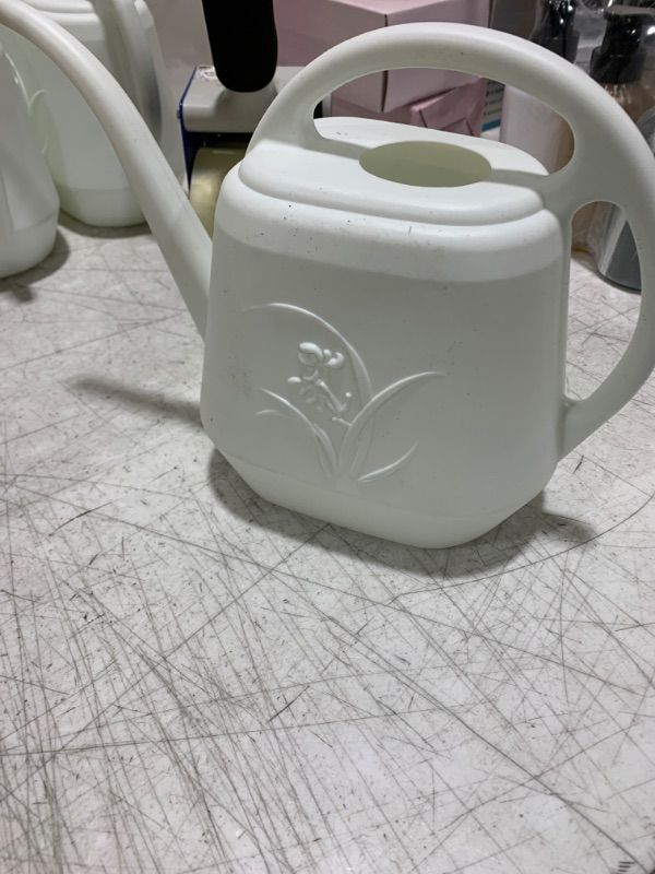 Photo 2 of VKPLITE Plastic Watering Can - 1/2 Gallon - White Color