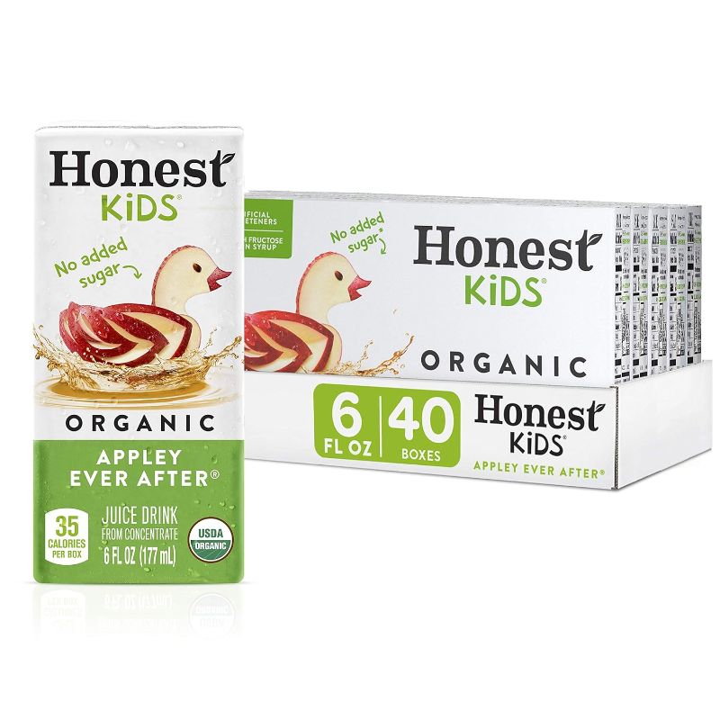 Photo 1 of Honest Kids Appley Ever After, Organic Juice Drink, 6 Fl oz Juice Boxes, Pack Of 40, Apple
Exp 07/28/2025