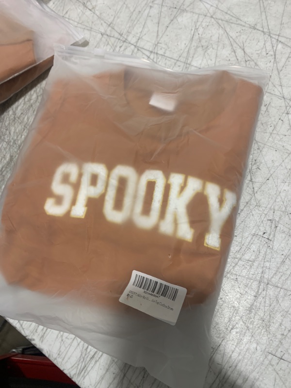 Photo 2 of ADXSUN Toddler Boy Girl Halloween Outfit Pumpkin/Spooky Sweatshirt Fall Hoodie Top Clothes Brown 12-18M