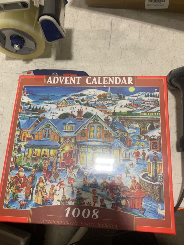 Photo 1 of Christmas Advent Calendar 2024 Puzzles for Adults 1000 Pieces, 24-Day Christmas Advent Calendar, Christmas Gifts for Adults and Kids-Christmas Eve Celebration