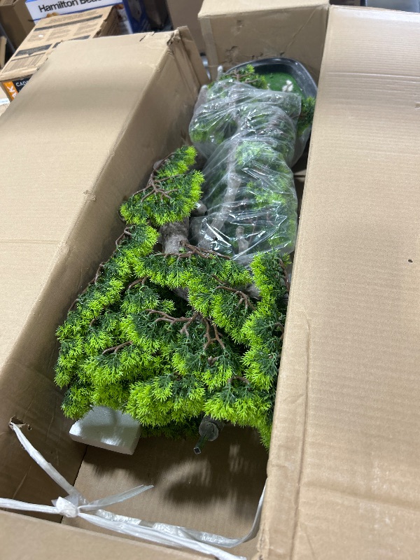 Photo 1 of VIGGDA 3ft?43in? Artificial Bonsai Tree Juniper Faux Plants Indoor Big Fake Plants Decor with Ceramic Pots for Home Table Office Desk Bathroom Shelf Bedroom Living Room Farmhouse Decorations