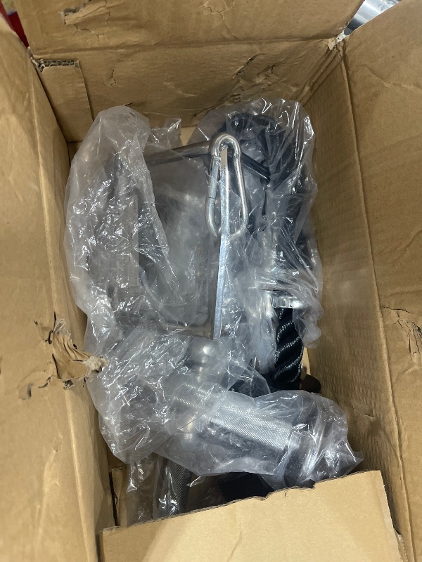 Photo 1 of A2ZCARE Combo Cable Attachments for Gym, Cable Machine Accessories, LAT Pull Down Attachment with Multiple Option (A. Combo V-Handle, Tricep Rope, Rotating Bar, V-Bar and 2 Snap Hook)