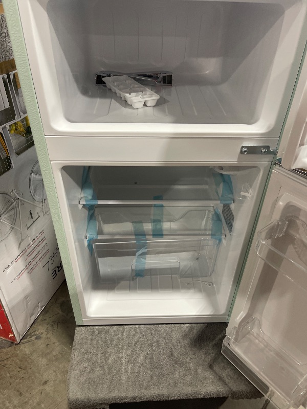 Photo 1 of Retro 3.2 Cu. Ft. Mini Fridge with Top Freezer - Mint