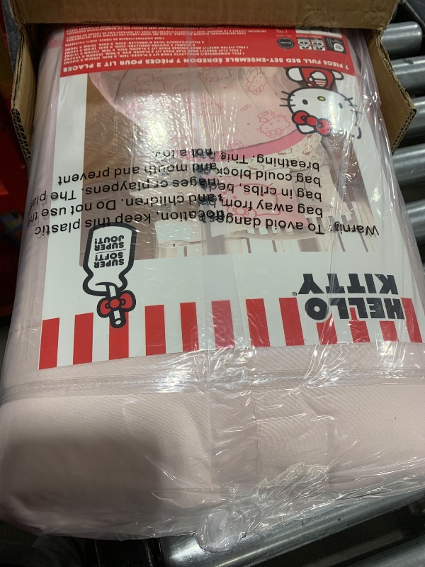 Photo 1 of Jay Franco Hello Kitty Full Comforter Set - 7 Piece Bedding Includes Sheet Set & Pillow Covers - Super Soft Pink Bedding