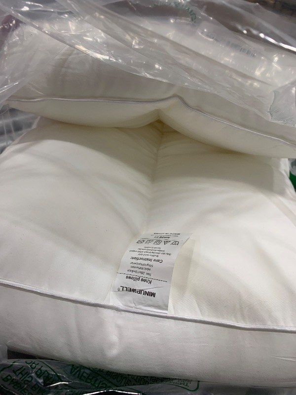 Photo 1 of MINUPWELL Knee Pillow for Side Sleepers, 4 Inch Height Between Leg & Under Knee Pillow for Back Sleepers - Leg Pillow with 1000G 7D High Suppot Alternative for Relieving Leg, Back, and Knee Pain