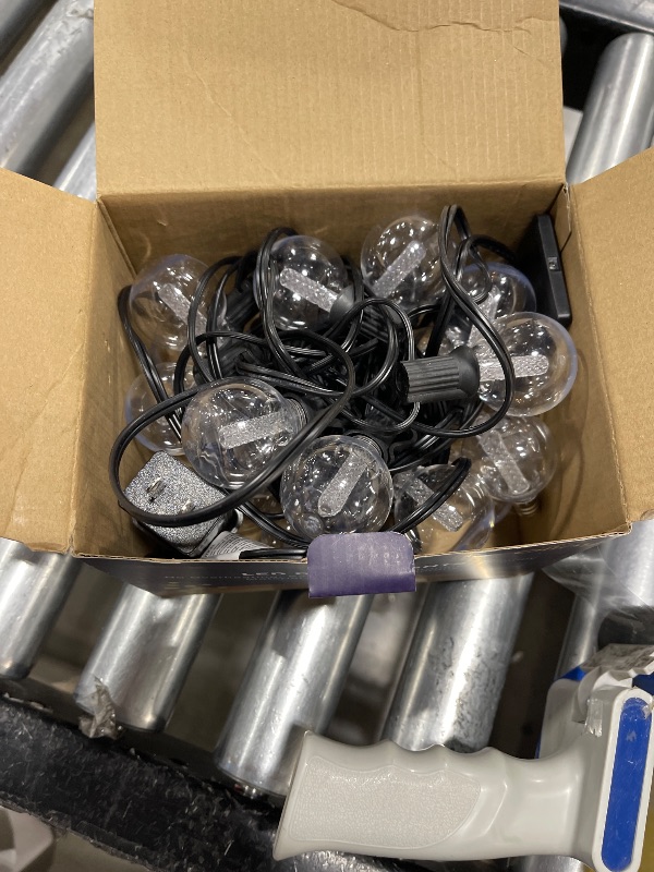 Photo 1 of Ollny Christmas Lights Outdoor 30FT RGBW, Color Changing String Light with 20 Edison + 1 Spare G40 LED Bulbs, Plug in Remote Waterproof Connectable Timers Patio Lights for House Indoor Outside