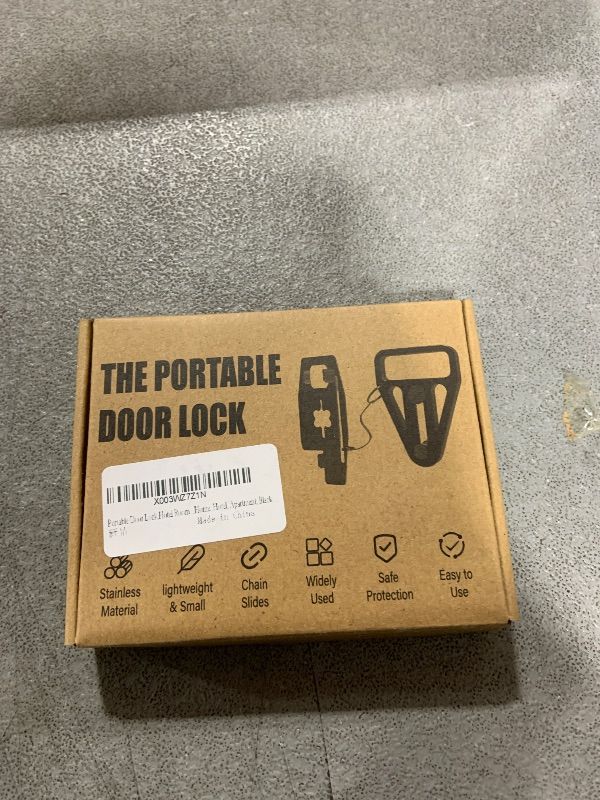 Photo 1 of Portable Door Lock,Hotel Room Door Lock Provide Extra Privacy and Security, Metal Door Lock Suitable for Home, Hotel, Apartment, Black