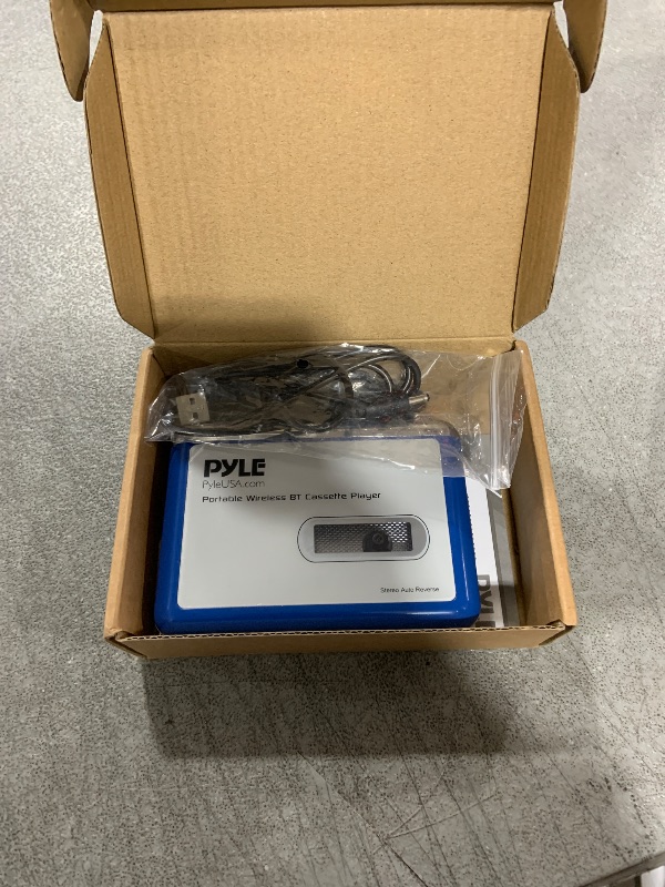 Photo 1 of Pyle Cassette Player Bluetooth with Earphone - Tape Player Bluetooth Output to Headphone/Speaker - Includes Earphones - Bluetooth Walkman Cassette Player w/Lid Switcher, AUX Port