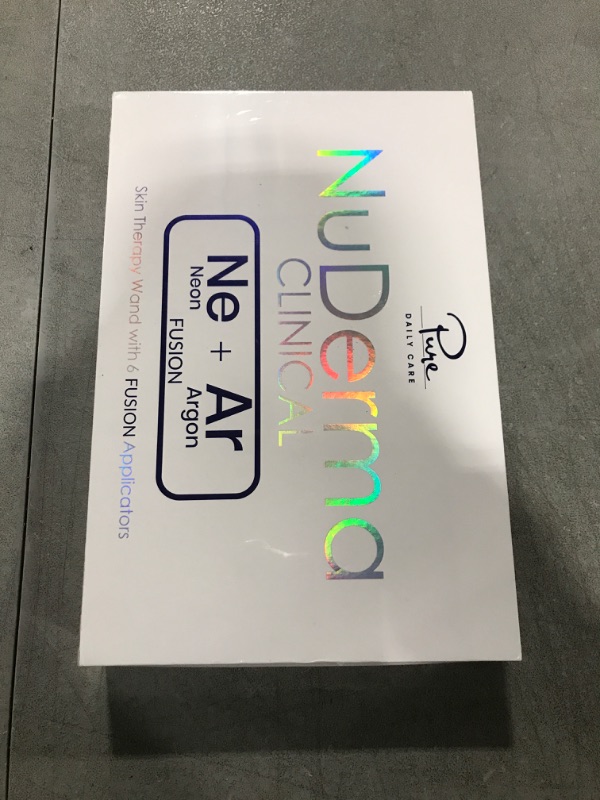 Photo 1 of NuDerma Clinical Skin Therapy Wand - Portable Handheld High Frequency Skin Therapy Machine w 6 FUSION Neon + Argon Wands - Natural Acne Treatment