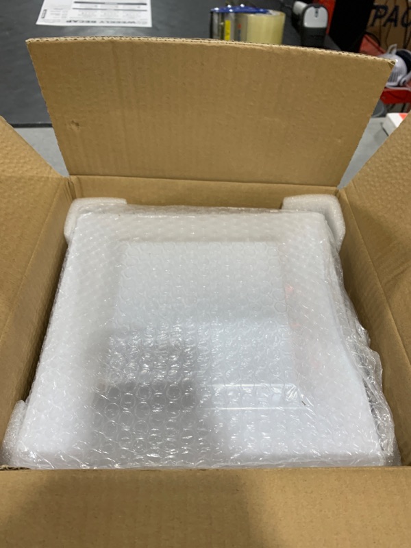 Photo 1 of Goodluck 100 Pack Disposable Square Plastic Plates, Heavy Duty 50pcs Dinner Plates 9.5" and 50pcs Dessert Plates 6.5", Fancy Disposable Plates for Wedding, Holiday Party, Birthday, White