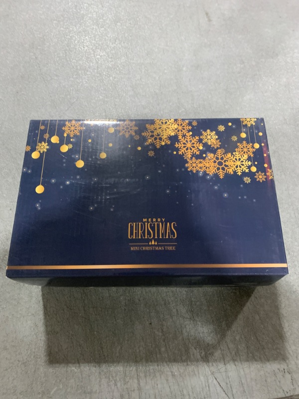 Photo 1 of Small Christmas Tree with Lights, Mini Christmas Tree Table Top Decorations, Desktop Miniature Pine Tree Xmas Holiday Decor, 4 Pcs with Light