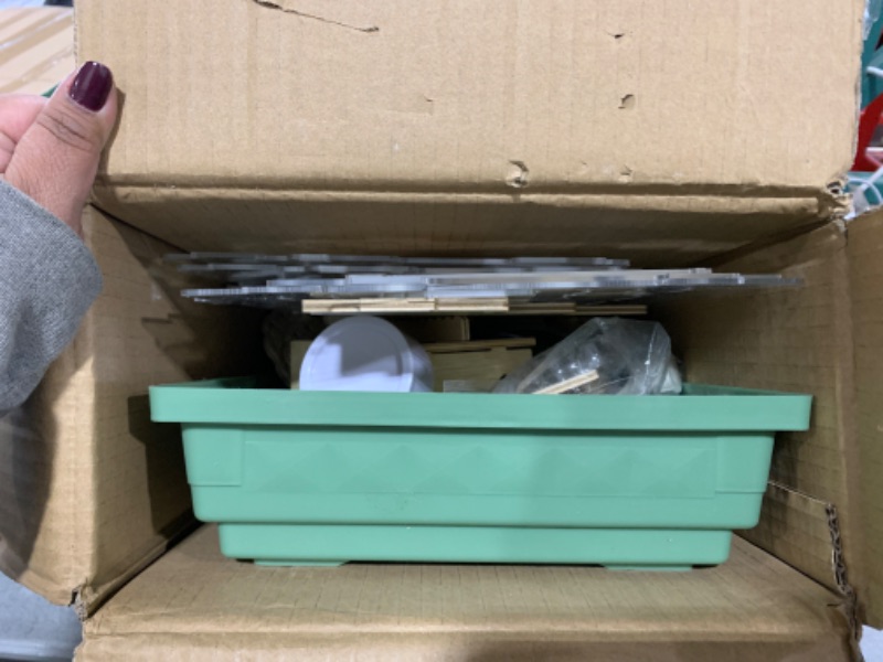 Photo 1 of Cycodo 8 in 1 Acrylic Hamster Cage,Wooden Small Animal Cage with Accessories & Toys,2-Layer Small Pet House for Dwarf Hamsters,Mice,Gerbils(Green,14"*11"*10")