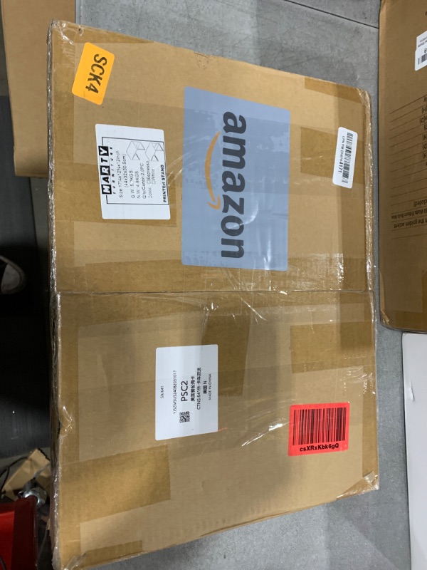 Photo 1 of MARTY Desktop Printer Stand 2 Pack Printer Stand with Storage for Desk, Printer Shelf Desk Organzier for Home/Office Printer Riser Under Desk Small Table for Printer Fax Machine Scanner(Rustic Brown)