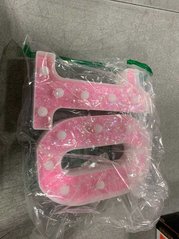 Photo 1 of Pooqla Marquee Numbers Lights, Light up Numbers Battery Powered, Glitter Lighted Numbers for Birthday Party, Shiny LED Numbers for Party for 10th Birthday Anniversary Decoration, Pink Number 10