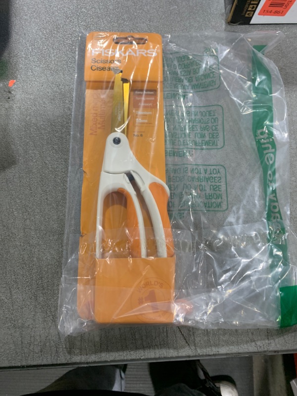 Photo 1 of Fiskars Easy Action 8" Titanium Scissors - Stainless Steel Fabric and Mixed Media Scissors - Arts and Crafts - Orange/White