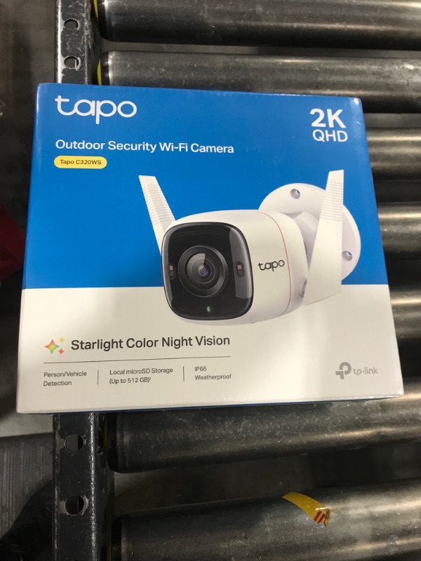 Photo 1 of Tapo TP-Link 2K QHD Security Camera Outdoor Wired, Starlight Sensor for Color Night Vision, Free AI Detection, Built-in Siren, Cloud/SD Card Storage, Works with Alexa & Google Home C320WS