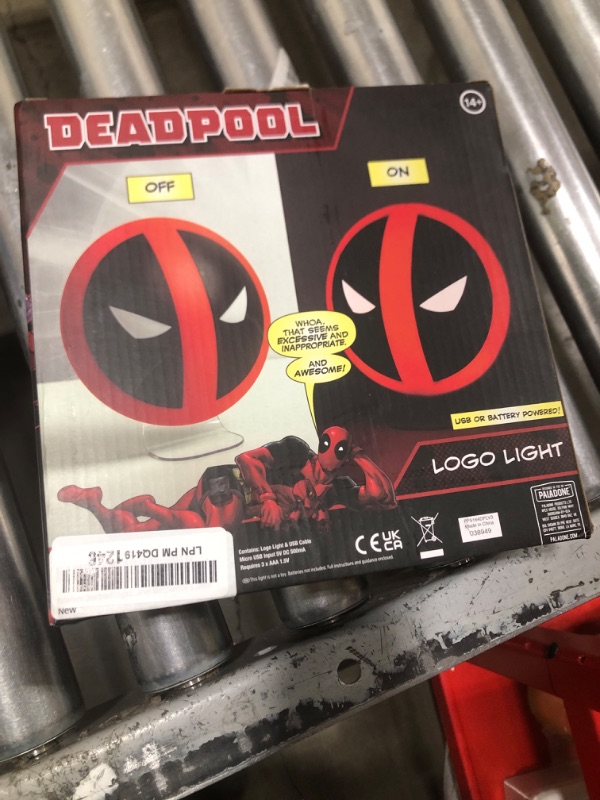 Photo 1 of Paladone Deadpool Logo Light - Officially Licensed Touch-Operated Lamp, Free Standing Desk Light, Gift for Marvel Fan, Gaming Room Decor Night Light