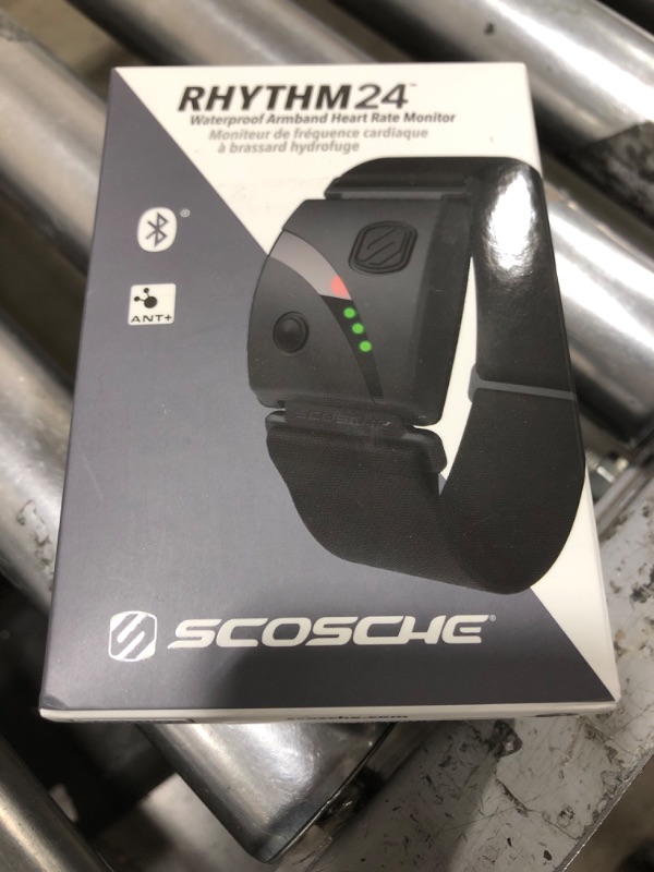 Photo 2 of Scosche Rhythm 24 Fitness Armband: Hyper Accurate Tracking with Dual Band ANT+ & BLE Bluetooth, Heart Rate Monitor, Waterproof & Dustproof, Built-in Memory for Peloton, Wahoo, Strava & More