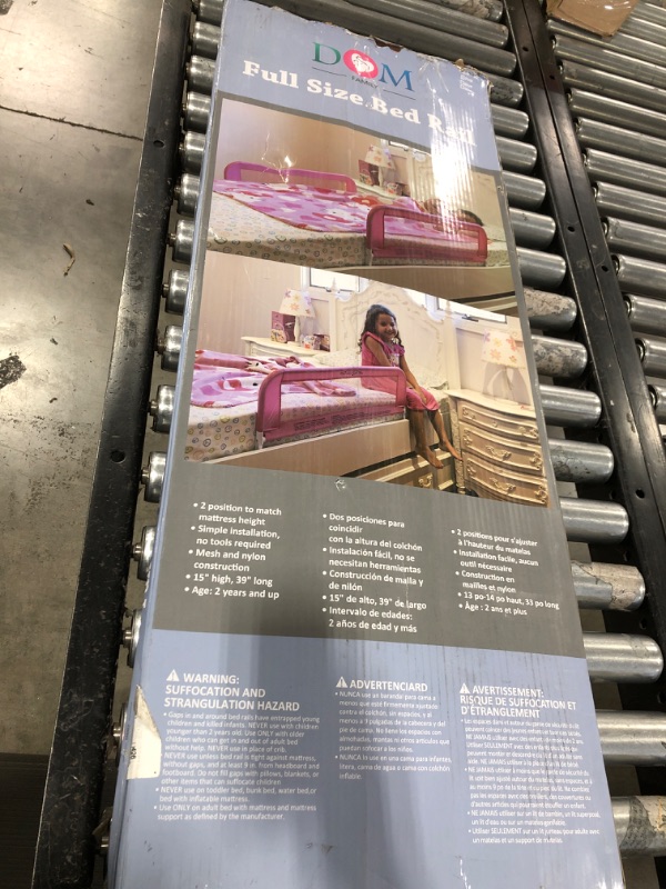 Photo 1 of Adjustable Mesh Bed Rail in Pink, Two Height Levels, Breathable and Durable Fabric, Lightweight and Portable Bed Rail for Toddlers, Double Pack