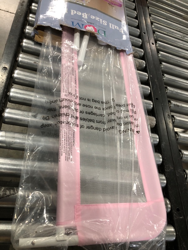 Photo 1 of Adjustable Mesh Bed Rail in Pink, Two Height Levels, Breathable and Durable Fabric, Lightweight and Portable Bed Rail for Toddlers, Double Pack