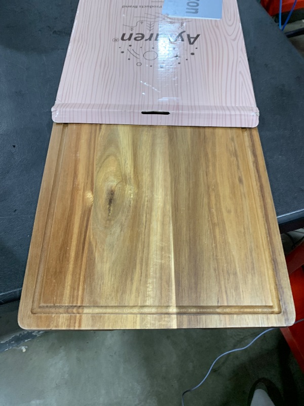 Photo 1 of 17" Best Acacia Wood Cutting Board for Kitchen Large Charcuterie Board Wooden Chopping Boards Butcher Block Fruit Charcuterie Cheese Boards Meat Serving Platter Carving Board