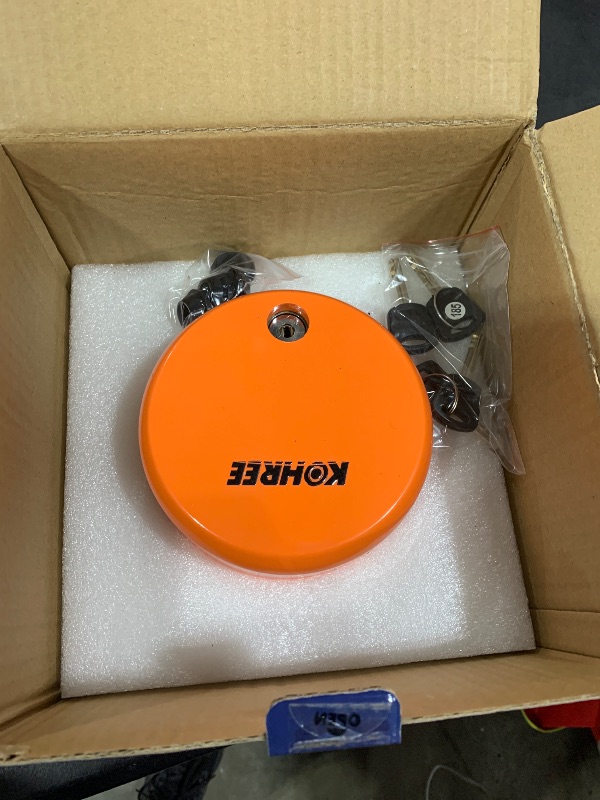 Photo 1 of Kohree Heavy Duty Trailer Coupler Lock, RV Trailer Locks fit 2-5/16 inches, 2", 1-7/8" Couplers, Durable Structural Steel Safety Tow Lock with 4 Keys & 4 Dust Covers, Orange