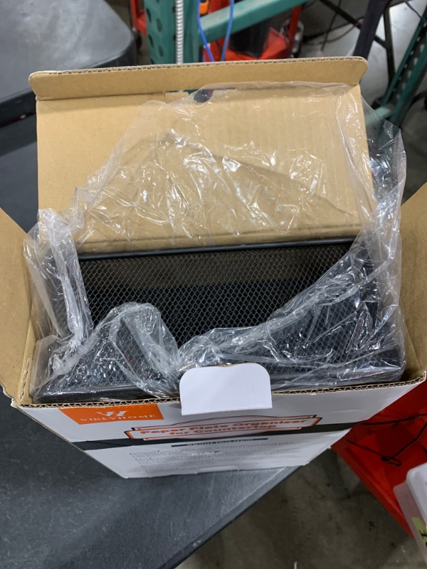 Photo 1 of VIKEYHOME Paper Plate Organizer for Countertop, Metal Silverware Caddy with 6 Compartments for Plate, Cup, Napkin, Paper Plate and Utensil Holder Caddy for Party, Camping, Picnic