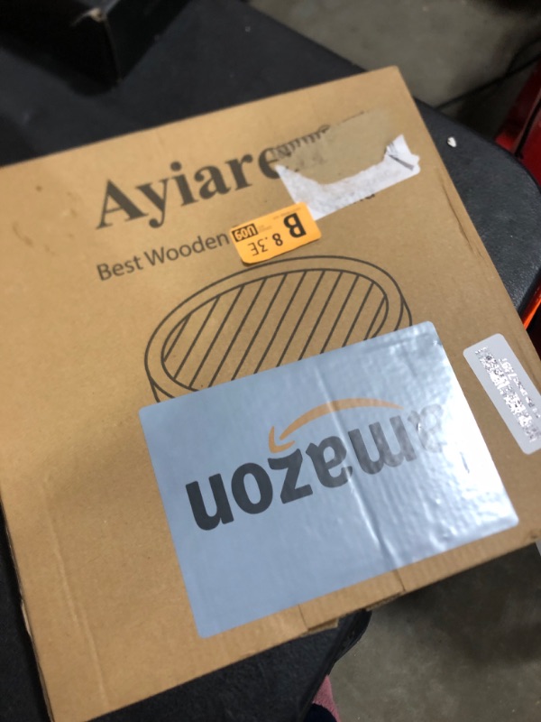 Photo 1 of Round Decorative Tray for Coffee Dining Table Countertop Small Wooden Serving Trays Farmhouse Kitchen Home Living Room Decor and Bathroom Accessories Tray Black Rustic Wood Candle Centerpiece Tray