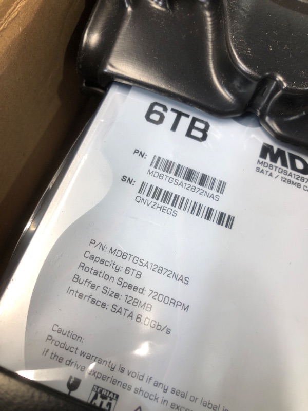 Photo 2 of (READ FULL POST) MaxDigitalData 6TB 7200RPM 128MB Cache SATA 6.0Gb/s 3.5inch Internal Hard Drive for NAS Network Storage (MD6000GSA12872NAS) - 3 Years Warranty (Renewed)