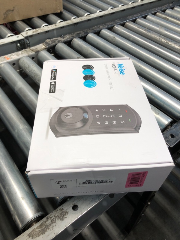 Photo 1 of Veise Fingerprint Smart Locks for Front Door with Handle Set, App Control, Keyless Entry Keypad Deadbolt, Digital Electronic Touchscreen, Easy Install, Auto Lock, Matte Black Matte Black Smart lock with handle