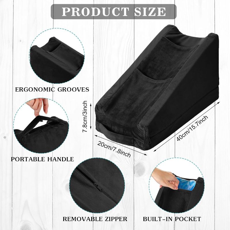 Photo 3 of (READ FULL POST) Buryeah Arm Pillow Arm Elevation Pillow with 2 Pockets, Soft Ergonomic Support Pillow for Elbow Arm Rest Wedge Pillow Broken Arm Gifts with High Density Foam for Recovery Sleeping Care(Black)