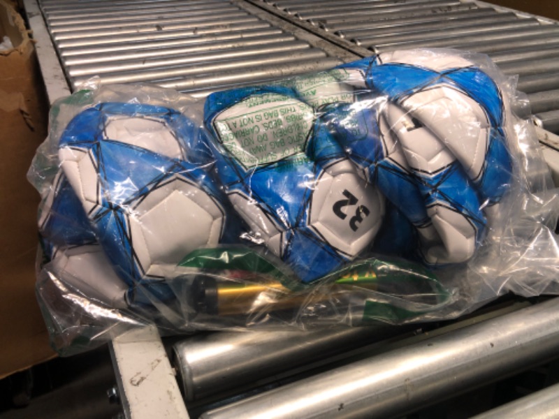 Photo 1 of ELKCIP 6 Pack Classic deflated Soccer Balls Size 3/4/5 with Pump and Mesh Bag for Indoor Outdoor Lawn Game Training Practice Bulk Sport Gift for Teens Adults, Dark Blue, Size 5