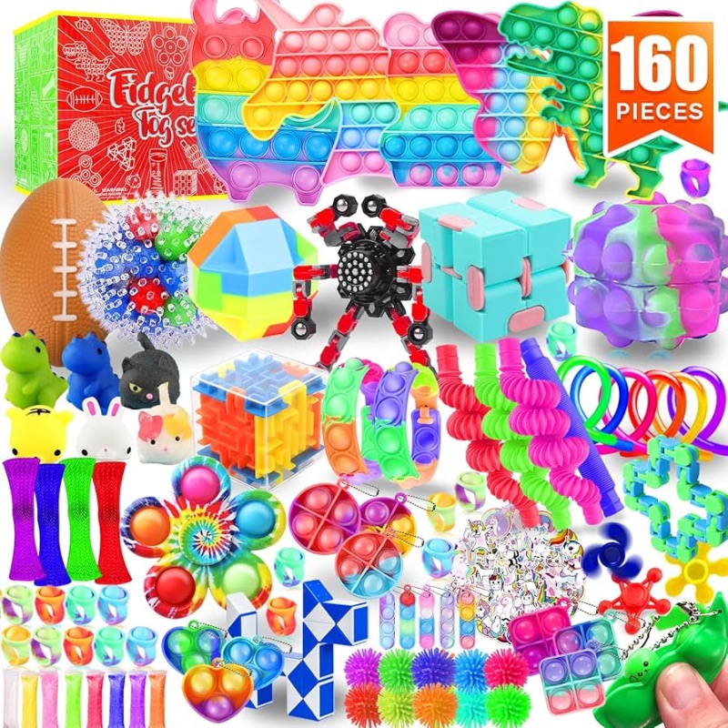 Photo 1 of ***SEE NOTES BEFORE BIDDING***
Fidget Toys Set, 160 Pack Sensory Toys Party Favors Kids Autism Autistic Children, Classroom Treasure Box Chest Prizes Pinata Stuffer Gifts Small Mini Bulk Toy Carnival ADHD