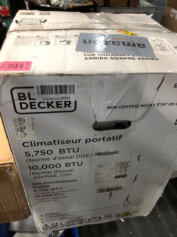 Photo 4 of ***SEE NOTES BEFORE BIDDING***
BLACK+DECKER 10,000 BTU Portable Air Conditioner up to 450 Sq.Ft. with Remote Control,White White 1 Count (Pack of 1)