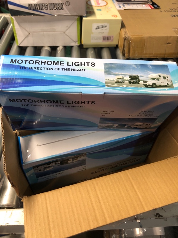 Photo 2 of (2 boxes of 4 lights) NAOEVO RV Lights Interior 2070LX, 1500LM RV LED Lights Interior 12V, Camper Lights Interior with 3 Color and Stepless Dimming, Energy-efficient RV Ceiling Light for Trailer Boat Car(8Pack, 2900-6500K)