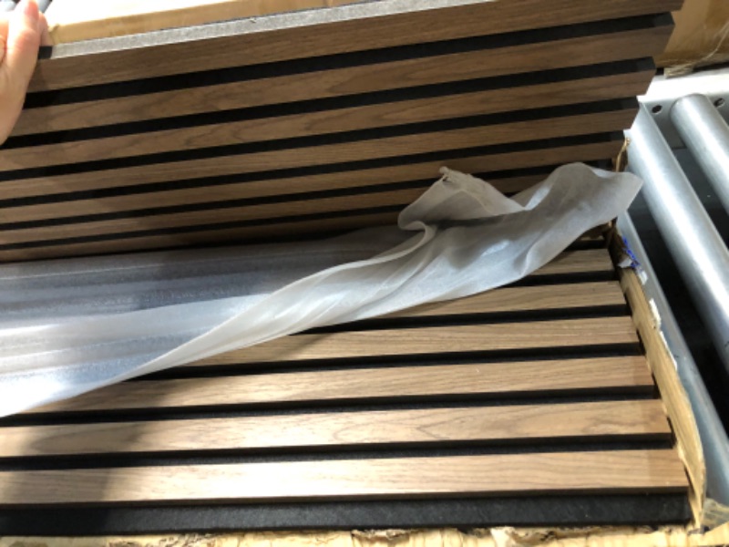 Photo 1 of ***DAMAGED - CRACKED - SEE PICTURES***
Ritollo Wood Panels for Wall and Ceiling, 94.5"×11" Wall Panels for Interior Wall Decor, 3D Wood Slat Walnut 2 Pack