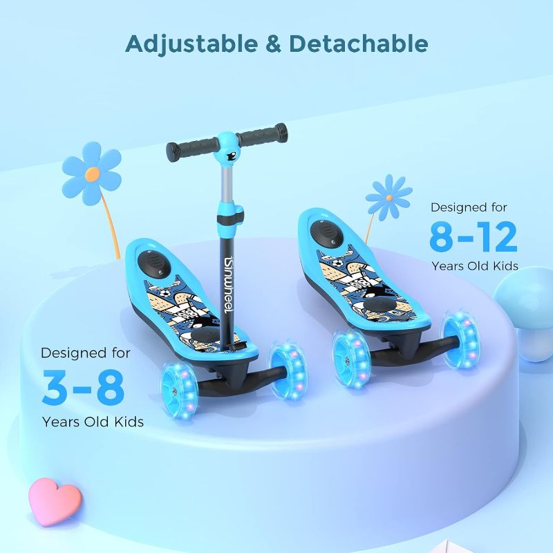 Photo 3 of (READ FULL POST) isinwheel Mini Pro Electric Scooter for Kids Ages 3-12, 3-Wheel Electric Scooter for Boys/Girls, Electric Kick Scooter for Kids with Long Battery Life, Flashing LED Wheels, 3 Adjustable Height