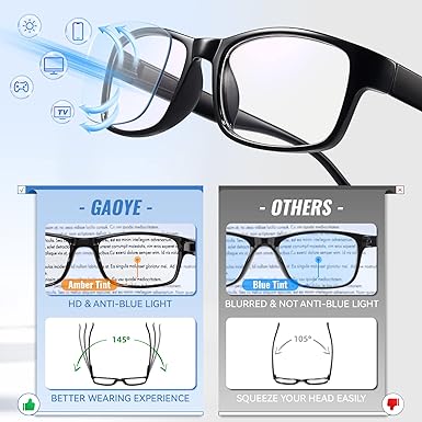 Photo 1 of **MISSING ACCESSORIES**Gaoye Blue Light Glasses for Woman/Men +4.0 (4 PACK) BLACK FRAMES