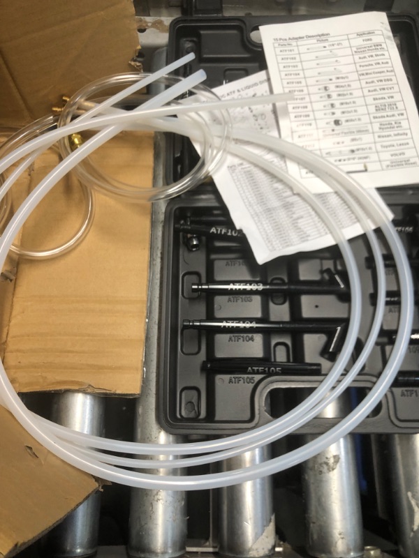 Photo 1 of Handor 10L Pneumatic Fluid Extractor Dispenser Set Transmission Fluid Pump with 15pcs ATF Adapters ATF Refill Tool Kit Automotive Pneumatic Oil Extractor