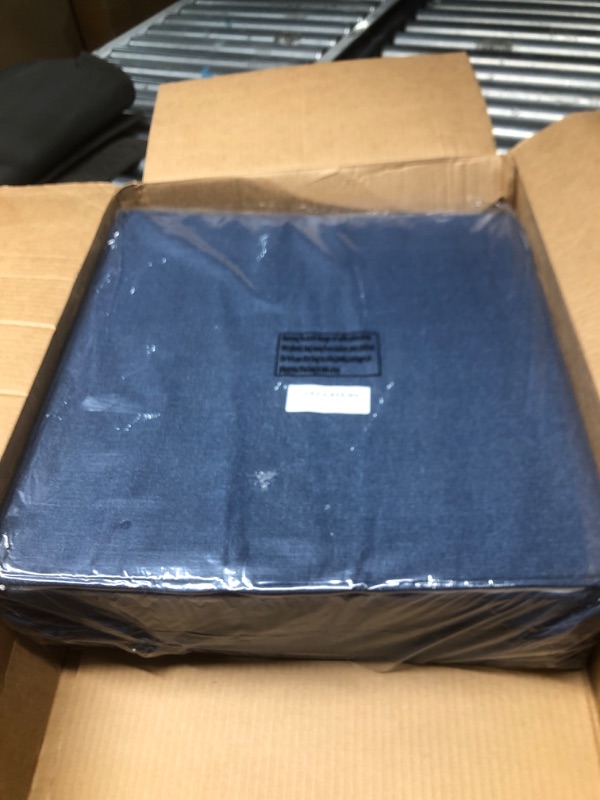 Photo 2 of ***FACTORY SEALED*** Magpie Fabrics 18"x18"x2.5" Square Corner Seat Cushion, 2 Pack, Indoor/Outdoor Waterproof Weather Resistant Universal Seat Cushions Chair Pads, for Patio Garden Dining Office Floor (Dark Blue)