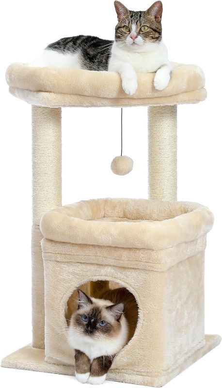 Photo 1 of ***FACTORY SEALED***Cat Tree Tower for Indoor Cats with Private Cozy Condo, Natural Sisal Scratching Posts and Plush Pom-pom Small,Beige