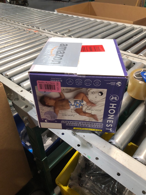 Photo 2 of ***FACTORY SEALED***The Honest Company Clean Conscious Overnight Diapers | Plant-Based, Sustainable | Cozy Cloud + Star Signs | Club Box, Size 6 (35+ lbs), 34 Count