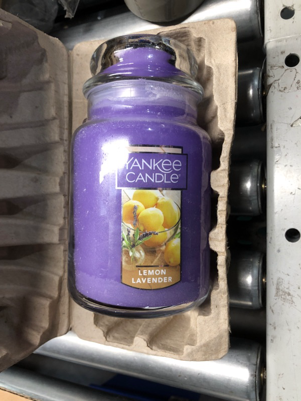 Photo 1 of ***MELTED*** Yankee Candle Lemon Lavender Scented, Classic 22oz Large Jar Single Wick Candle, Over 110 Hours of Burn Time, Ideal for Gifting, Events, and Home Fragrance Lemon Lavender Classic Large Jar