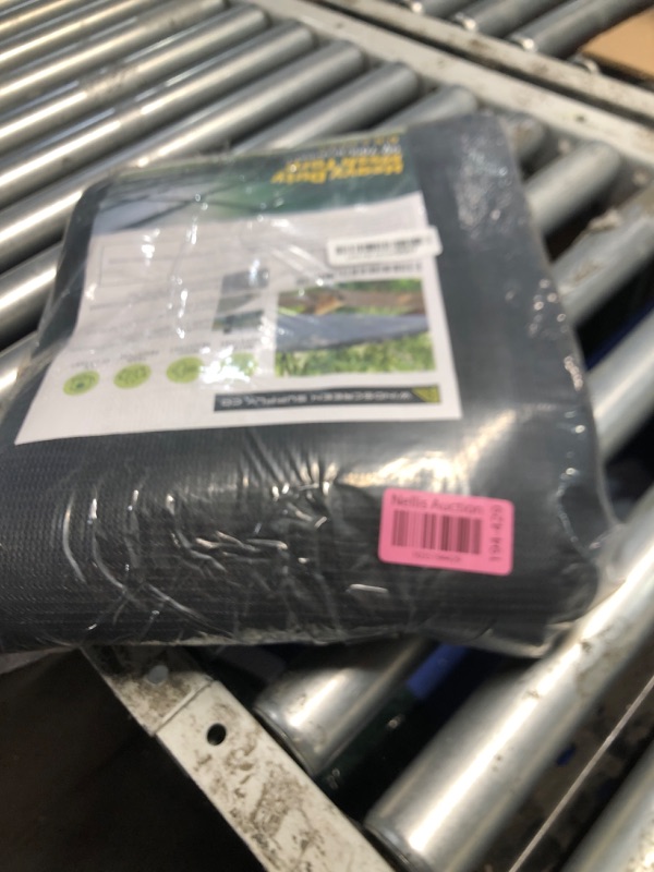 Photo 2 of [Windscreensupplyco] 60-70% 6.5 FT X 10 FT Mesh Tarp/Shade Cloth 9-Needle Knitted Heavy Duty Black with Grommets for Green House, Garden, pergola, Pools, Dump Truck