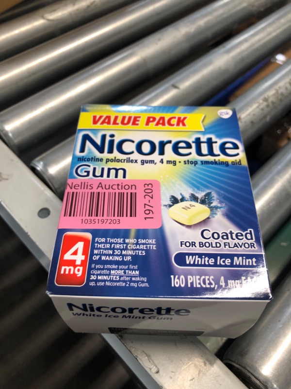 Photo 3 of ***(EXP:8/2026 )NONREFUNDABLE***Nicorette 4 Mg Nicotine Gum to Help Quit Smoking with Behavioral Support Program - White Ice Mint Flavored Stop Smoking Aid, 160 Count
