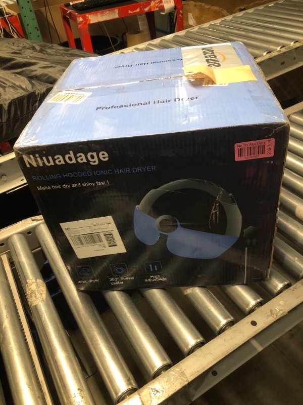 Photo 2 of *** FACTORY SEALED***Niuadage Hooded Hair Dryer, Professional HF-1127 Ionic Hair Dryer on Wheels with 3 Modes, Stand Hair Dryer with Timer, Black, Plastic Hood, Metal Pole for Home & Salon Use