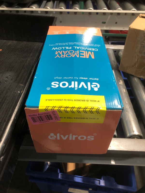 Photo 2 of *** FACTORY SEALED***Elviros Cervical Memory Foam Pillow for Neck and Shoulder Pain, Ergonomic Orthopedic Sleeping Contoured Support Pillow for Side, Back and Stomach Sleepers (Dark Grey-L&Soft)